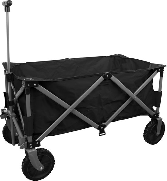 Niceey Bolderkar - Buitenspeelgoed - Opvouwbaar - 80KG Draagkracht - 94L - Inklapbare Bolderwagen/Transportwagen - 2 Standen - Wasbaar Polyester - 98x45cm - Zwart van Niceey.