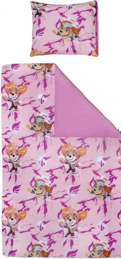 Nickelodeon Paw Patrol Mighty Movie Dekbedovertrekset Roze - 140x200 - 1 stuk. - Dekbedovertrek van Nickelodeon