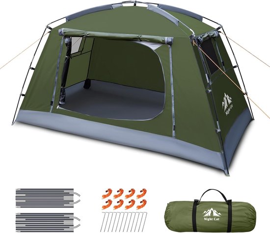 Night Cat Tent voor 2 Personen Kamperen: Licht en Waterdicht Koepeltent voor 3 Seizoenen Ideaal voor Rugzakreizen Wandelen Outdoor Festivals