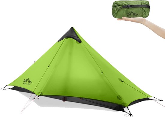 Night Cat ultralichte 1-persoonstent: waterdichte tent voor fietstochten, compact pakformaat, trekking en kamperen
