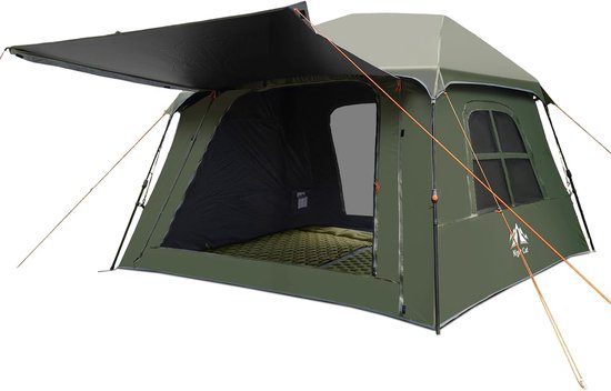 Night Cat Werptent 4 Personen Waterdicht: Blackout Pop-up Tent met Voorluifel voor Kamperen Outdoor Festival
