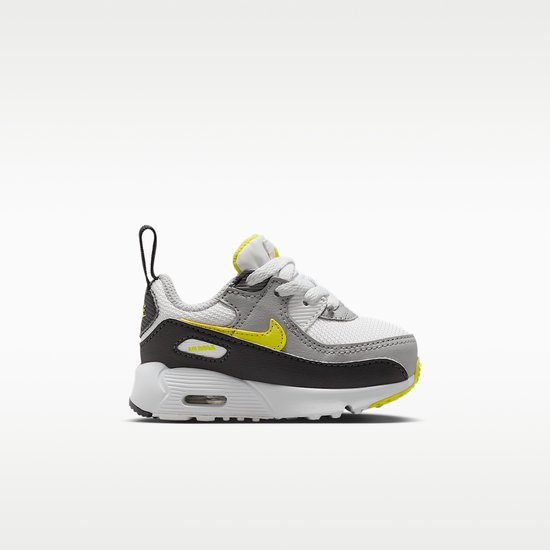 Nike Air Max 90 EasyOn Mesh TD - Maat 19.5 - Off White/Sonic Yellow / Wit Geel - Air Max 90 - Lifestyle - Kinder Sneakers voor Jongens en Meisjes