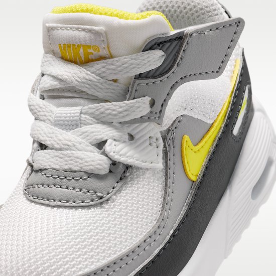 Nike Air Max 90 EasyOn Mesh TD - Maat 27 - Off White/Sonic Yellow / Wit Geel - Air Max 90 - Lifestyle - Kinder Sneakers voor Jongens en Meisjes