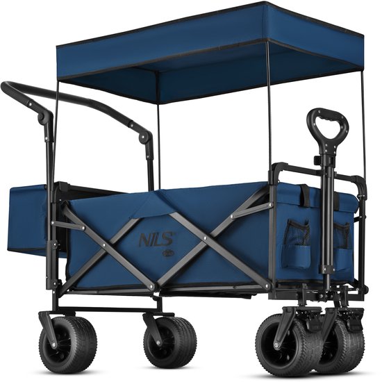 Nils Camp 2605 Serie - Bolderkar - 120L - Niebieski - Ergonomische Handgreep - Stabiele Wielen van Merkloos