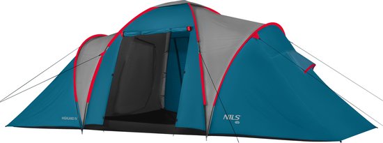 Nils Camp Highland IV - Familietent - 4 Personen - 2 Slaapkamers - Ruime Voortent - Waterdicht van Merkloos