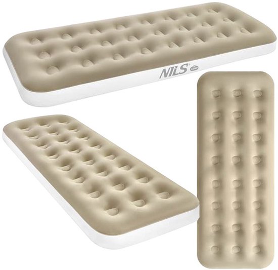 Nils Camp NC2801 Opblaasbaar campingbedje 191x73x22cm Beige van Merkloos