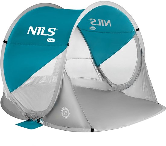 NILS Camp NC3142 - Strandtent - Makkelijk Opvouwbaar - UV-bescherming - Waterdicht van Merkloos