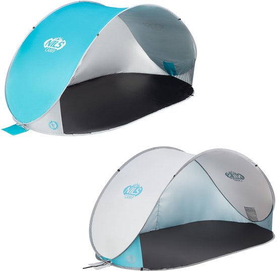 Nils Camp NC3174 - Strandtent - Lichtgrijs - 220 cm - UV-bescherming van Merkloos
