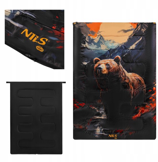 Nils Camp NC3601 2-persoons slaapzak/deken 200x140cm van Merkloos