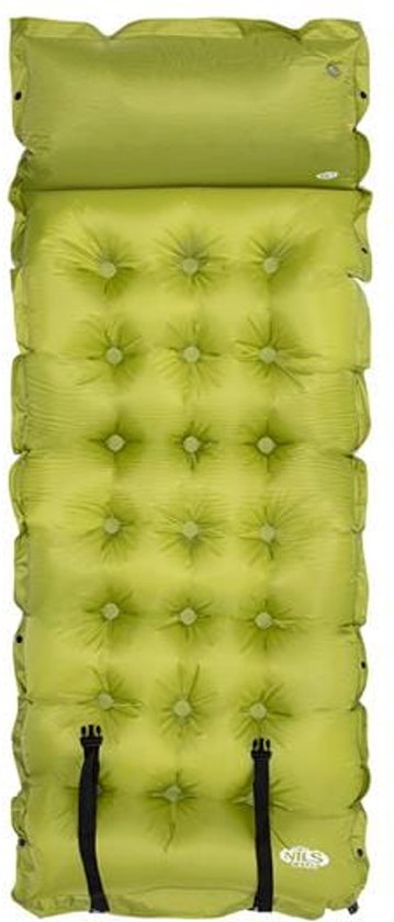 NILS CAMP NC4018 - Zelfopblazende Mat - Met Kussen - Camo Groen - Compact