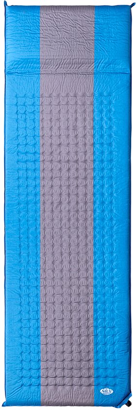 NILS CAMP NC4340 - Zelfopblazende Mat - Blauw-Grijs - 195 cm - 60 cm - 5 cm van Merkloos