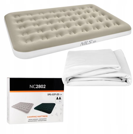 Nils Camp Opblaasbaar Tweepersoons Kampeerbed 191x137x22cm van Merkloos