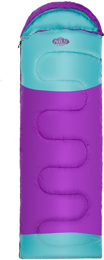 NILS Camp Slaapzak - Paars/Turquoise - Maat M