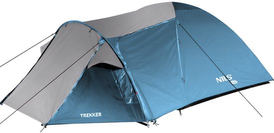 Nils Camp Trekker - Blauw-Grijskampeertent - 4 Personen - Waterdicht van Merkloos