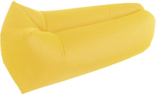 Nique - Opblaasbare bank - Geel - Geen pomp nodig - Opblaasbare Stoel - Luchtbank - Lucht sofa - Festival en strand - Luchtzak - luchtmatras - Geen pomp nodig - Verschillende kleuren