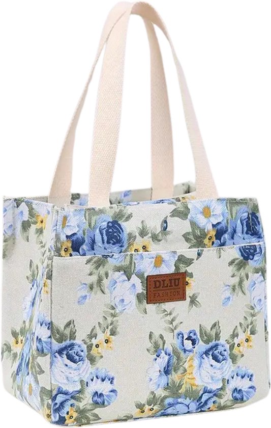 Nivard Koeltas - Koelbox - Koelelementen - Coolbox - Auto - Lunchtas - Strand - Blauwe bloemen van Nivard