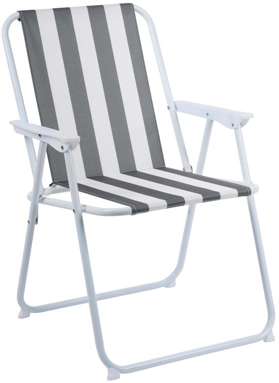 No Brand Chair Foldable Anthracite - Opvouwbare Campingstoel - Handig Inklapbaar Ontwerp - Stevig en Comfortabel voor Buitengebruik - Ideaal voor Camping of Strand - 51x46x76 cm - Antraciet