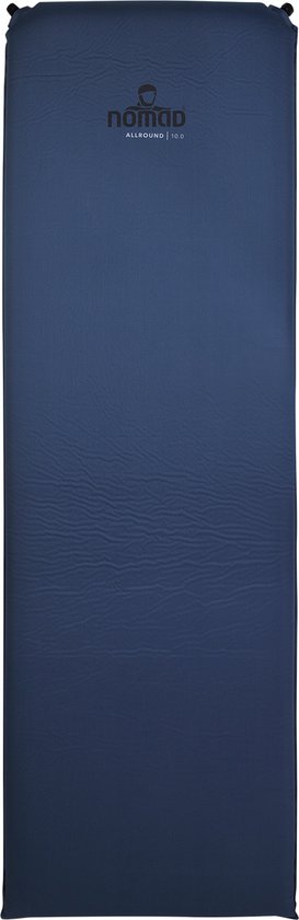 NOMAD® Allround 10.0 Slaapmat Zelfopblazend | 198x63 | 10 cm dik | Blauw | Zacht Topmateriaal | 1 Persoons Luchtbed | Incl Hoes van NOMAD