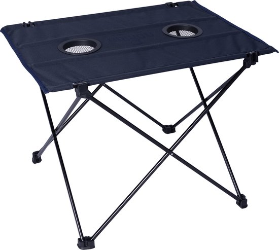 NOMAD® Amosen Campingtafel Premium | Donkerblauw | Inklapbaar & Lichtgewicht & Sterk | Bekerhouders | Camping Tafel Opvouwbaar van NOMAD