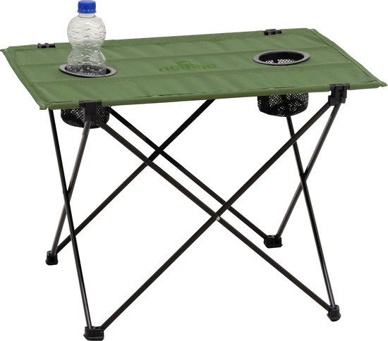 NOMAD® Amosen Campingtafel Premium | Groen | Inklapbaar & Lichtgewicht & Sterk | Bekerhouders | Camping Tafel Opvouwbaar van NOMAD