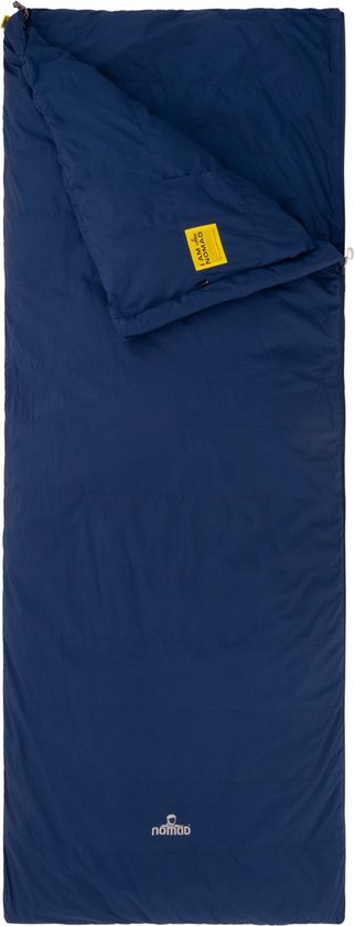 NOMAD® Blazer Down Slaapzak Dekenmodel | Navy | 210x80 cm | Aanritsbaar | Binennzak | Tochtsttrook | Incl Hoes van NOMAD