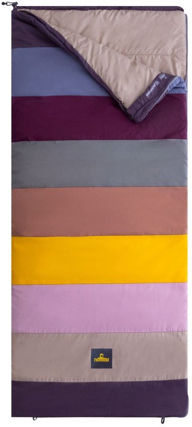 NOMAD® Blazer Multicolour Kinderslaapzak | Linkssluitend | Regenboogkleuren | Katoen | Gerecycled Polyester vulling | Incl Hoes van Merkloos