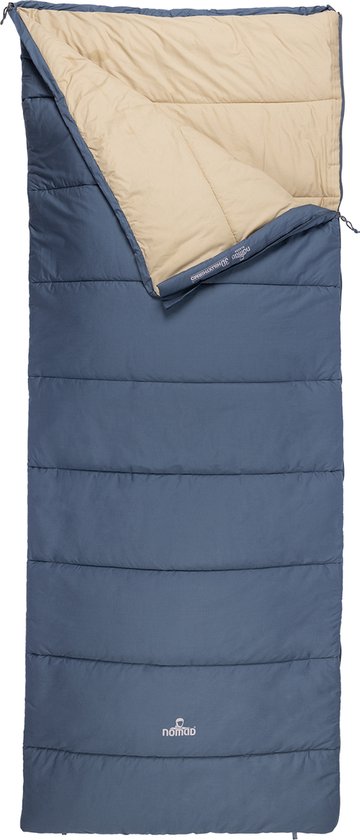 NOMAD® Blazer Slaapzak Dekenmodel - Blauw - 205x80 cm - Katoen - Aanritsbaar - Tochtstrip - Tweewegrits - Incl Hoes van NOMAD