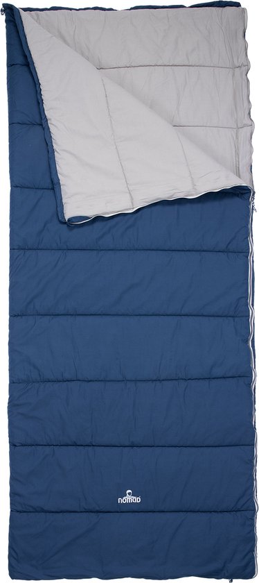 NOMAD® Brisbane Slaapzak - 205x80cm Blauw - Lichtgewicht & Kwalitatief - Dekenmodel Slaapzak - Incl Hoes - Katoenen voering - Koordtunnel van NOMAD