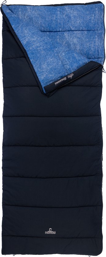 NOMAD® Condor Plus Slaapzak | Dekenmodel | 205 x 80 | Donkerblauw | Flanellen Voering | Gevoerde tochtstrook | Incl Hoes van NOMAD