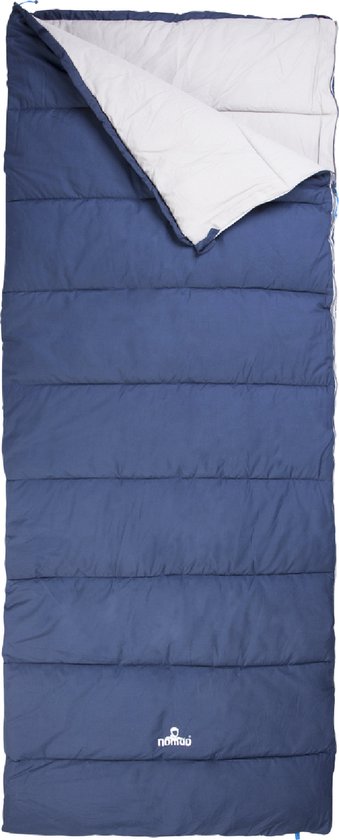 NOMAD® Condor XL Slaapzak - Dekenmodel - 220 x 90 - Donkerblauw - Katoenen Voering - Koordtunnel - Incl Hoes van NOMAD