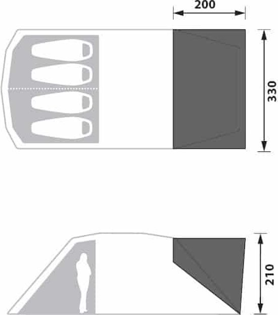 NOMAD® Dogon 4 Air Porch - Beige - Ademend Buitendoek - Past op de Dogon 4 (+2) Air van NOMAD