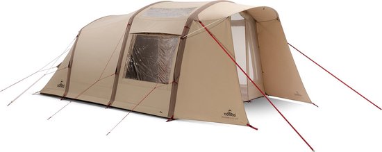 NOMAD® Dogon 4 TC Air Tent | Beige | Ademend katoen | Opblaasbaar frame | Ruim interieur | Verduisterde slaapruimtes | Grote deuren en ramen | Complete set | Reistas met wielen van NOMAD