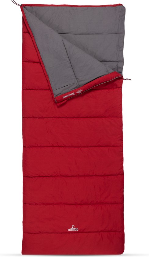 NOMAD® Levanto Slaapzak | 205x80cm Rood | Lichtgewicht & Kwalitatief | Slaapzak | Incl Hoes | Zachte katoenen voering | Gevoerde tochtstrook van NOMAD