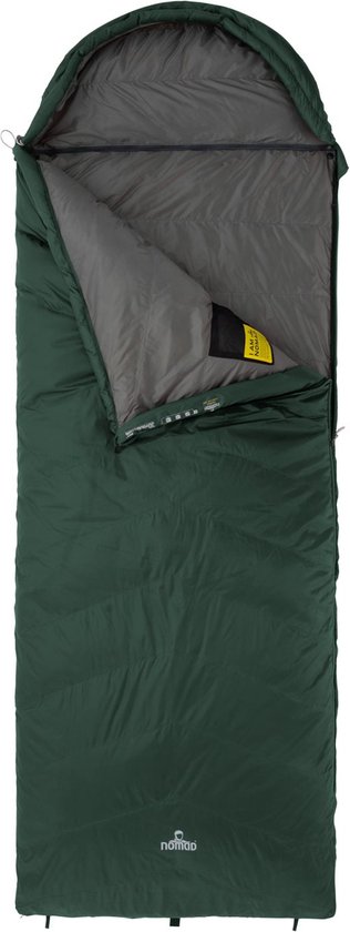 NOMAD® Taurus 550 Slaapzak Dekenmodel | Groen | 220x80 cm | Gevoerde koordtunnel | 2-wegs autolock rits | Incl Hoes van Merkloos