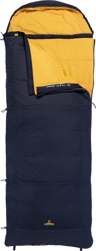 NOMAD® Triple-S Slaapzak | Linkssluitend | Blauw | 2 in 1: Mummy / Dekenmodel | Zomer- en herfstzijde van Merkloos