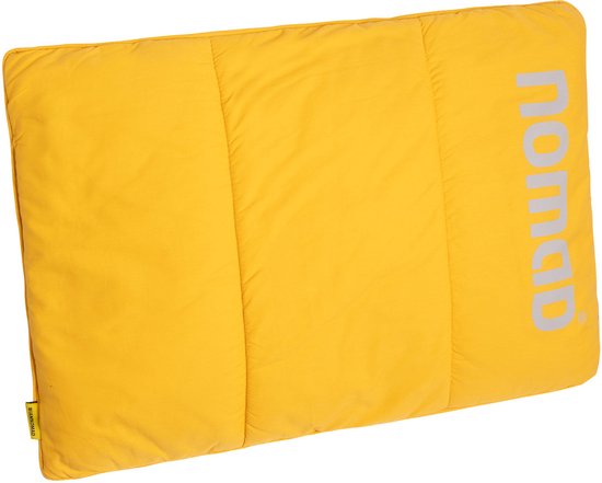 NOMAD® Wollip Vulbaar Reiskussen | Geel | Vakantie Hotel Camping Kussen | Stevigheid Aanpasbaar | Kampeerkussen Incl Hoes van Merkloos