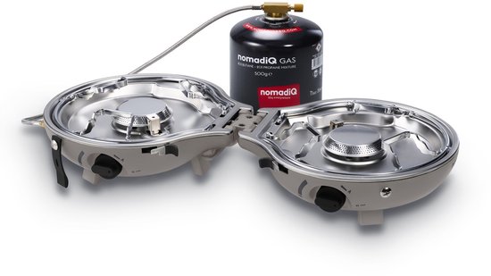 nomadiQ draagbaar outdoor kooktoestel - Het ultieme lichtgewicht draagbare gas kooktoestel - Ideaal voor op de camping & vakantie - Urban Grey van nomadiQ