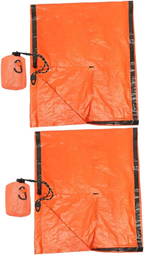 Nood Bivakzak - Survival Slaapzak - Noodsituaties Buiten - Waterdicht PE Aluminiumfolie - 213x90 cm - Oranje