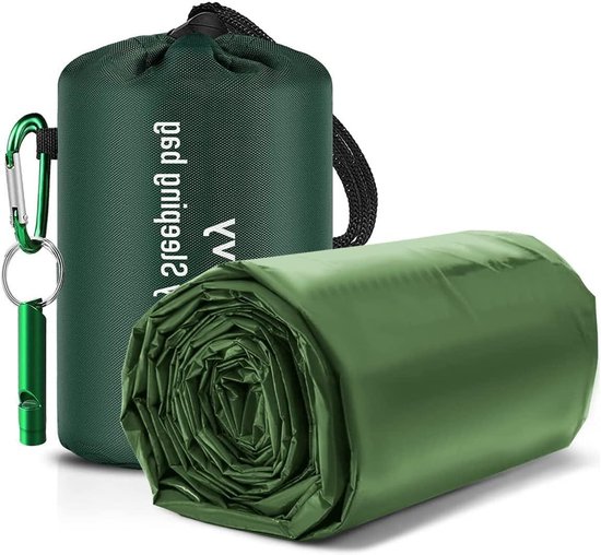 Nood Bivvy Bag - Survival Slaapzak - Outdoor Bescherming - Warmte Vasthoudend - 210 cm - Groen