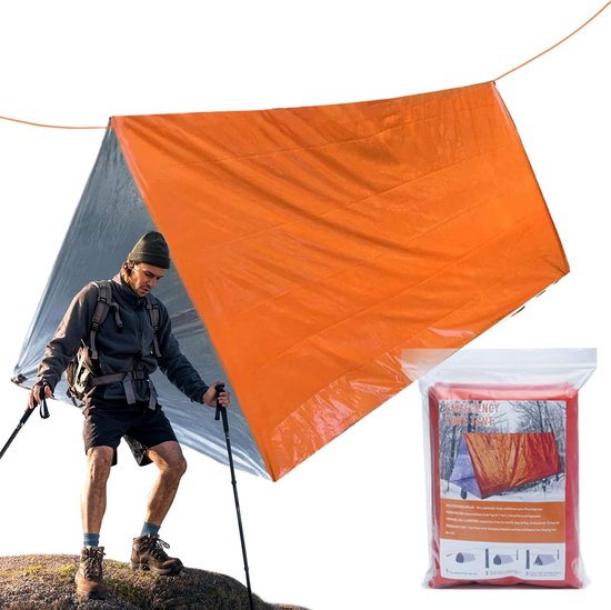 Nood Shelter - Thermo Slaapzak - Outdoor Noodsituaties - Wind en Waterdicht - 150 x 237 cm - Oranje