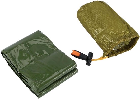 Nood Slaapzak - Bivakzak Deken - Outdoor Overleven - Houdt Warmte Vast - 200 x 90 cm - Groen