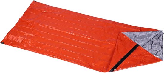 Nood Slaapzak - Bivakzak Outdoor - Kamperen Buiten - Warmte Reflecterend - Compact Formaat - Oranje