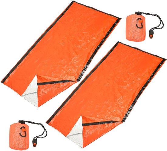 Nood Slaapzak - Bivakzak Overleving - Kamperen Noodsituaties - Waterdicht Vochtwerend - 213x90cm - Oranje