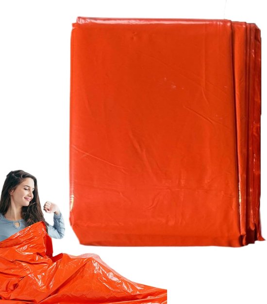 Nood Slaapzak - Bivakzak Thermisch - Outdoor Overleven - Waterdicht Reflecterend - 210 x 90 cm - Oranje