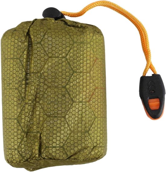 Nood slaapzak - Bivy sack Overlevingszak - Outdoor survival - Thermische deken functie - 200 x 90 CM - Groen