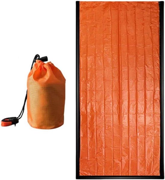 Nood Slaapzak - Kampeeruitrusting Survival - Outdoor Avontuur - Waterdicht Polyethyleen - 215 x 90 cm - Oranje