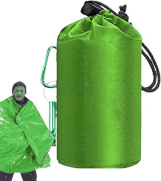 Nood Slaapzak - Kampeerzak Outdoor - Bescherming Buiten - Waterdicht Thermisch - 1 Persoons - Groen