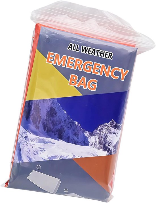 Nood Slaapzak - Kampeerzak Thermodeken - Outdoor Noodsituaties - Snelle Opbouw - Compact - Zilver