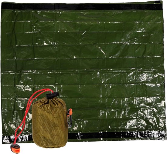 Nood Slaapzak - Overlevingsdeken - Buiten Activiteiten - Winddicht Warmte - 213x91cm - Groen