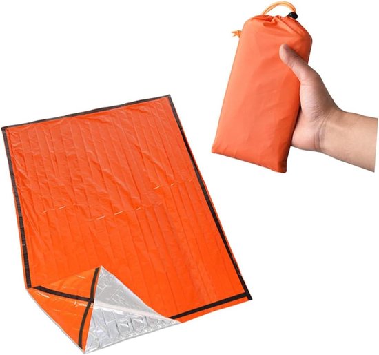 Nood Slaapzak - Overlevingsdeken Buiten - Buiten Kamperen - Warmte Isolatie - 153x213cm - Oranje